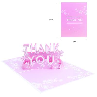 China Europe partners waving thank you for small business luxury 3d pink pop up card for sale