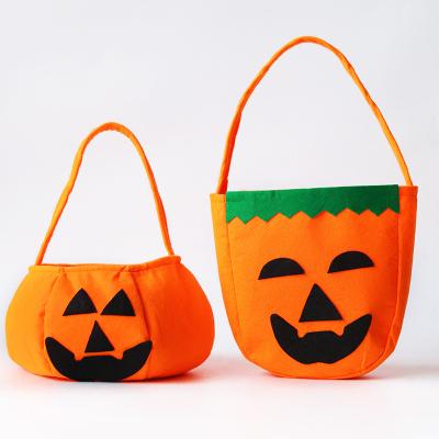 China Wholesale Classic Halloween Party Decoration Style Kids Treat Or Trick Pumpkin Shape Halloween Candy Basket Bucket Cosplay Woven Props for sale