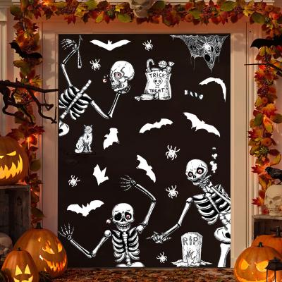 China Funny Skeleton Indoor Wall Decor Halloween Party Home Decoration Theme Removable TEAR Or Ride Pasted DIY Wall Painting Sticker for sale