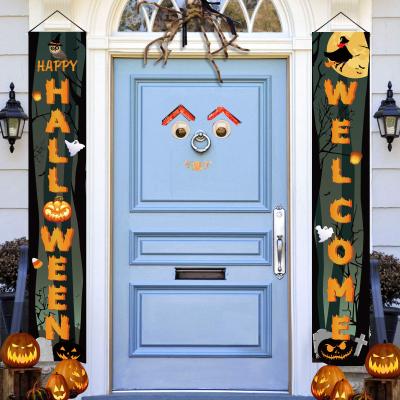 China Happy Halloween Couplet Halloween Twins Home Yard Decoration Halloween Party Porch Decorative Skeleton Pattern Door Hanging Banner for sale