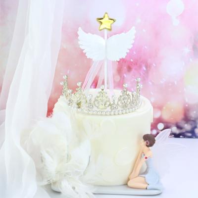 China Instagram girl birthday party supplies corner wings star shape cupcake topper dessert decoration ornament for sale