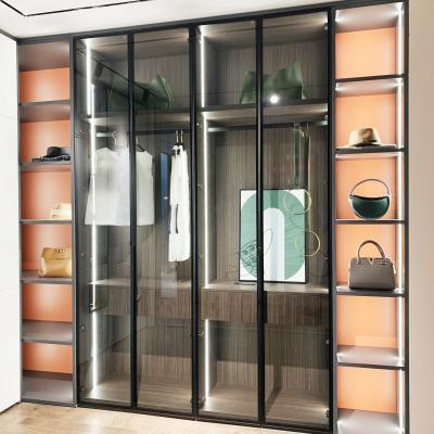 China PA Adjustable Modular Custom Wood Design Modern Bedroom Closet Wardrobe (Size) for sale