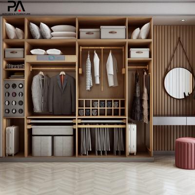 China PA Adjustable Custom Open Design (Size) Wardrobe Clothes Closet Wardrobe Wooden Portable Wardrobe for sale