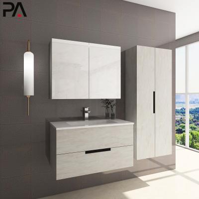 China Environmental Friendly Waterproof PA Storage Design Mirror Sink Bathroom Cabinet for sale