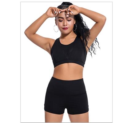 China Women Antibacterial Sportswear Yoga Fitness Wear Set Yoga Shorts Two-Piece Set for sale