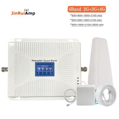 China GSM 3g 4g Mobile Phone Signal Booster Internet RF Signal Booster Cellular 900 Repeater 1800 2100 2600 4 Band Quad Band 210*190*30mm for sale