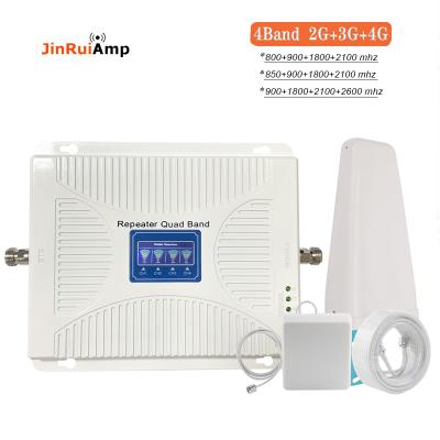 China Factory Price 850/900/1800/2100 MHz 210*190*30mm Quad Band Cell Phone Signal Booster 2g/3g/4g Repeater for sale