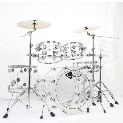 China High Quality Professional Clear Acrylic Drum Kit 5 Pieces Acrylic Drum Set for sale