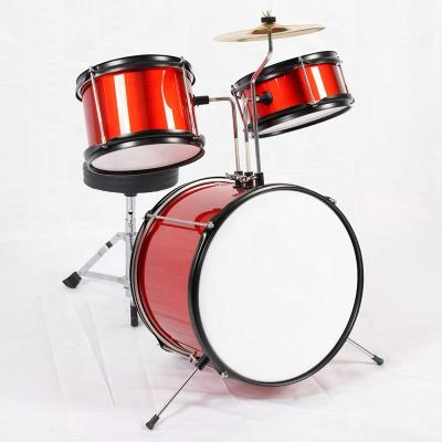 China Kids Playing Amazon Hot Selling 3 Piece Junior Drum Set Kids Jazz Drum Kit With Throne Pedal Cymbals for sale