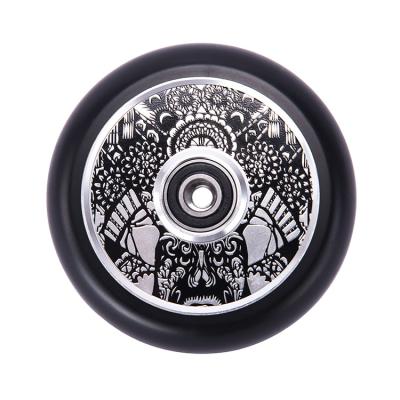 China New High Quality CN10 110mm High Rebound PU 88A Kick Scooter Related Accessories Spoked Aluminum Hub Wholesale Pro High Stop Scooter Wheel for sale