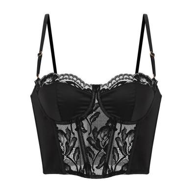 China 2022 New Design Style Women Breathable French Lingerie Luxury Boned Sexy Corset Lace Body Shaping Bra for sale