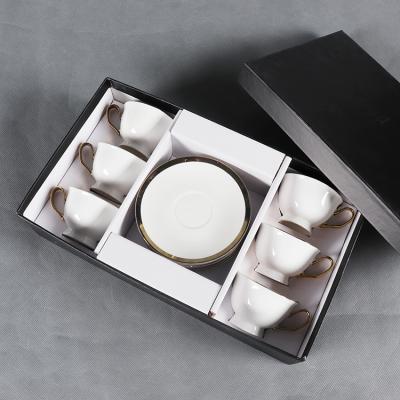 China Viable Modern Style Tea Set Espresso Coffee Luxury Electroplating Ceramic Cup and Saucer for sale