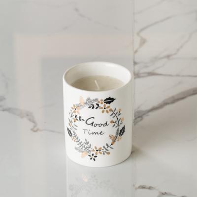 China China Canada Cheap Wholesale Latest Chic Home Decor White Ceramic Candle Jars With Custom Logo for sale