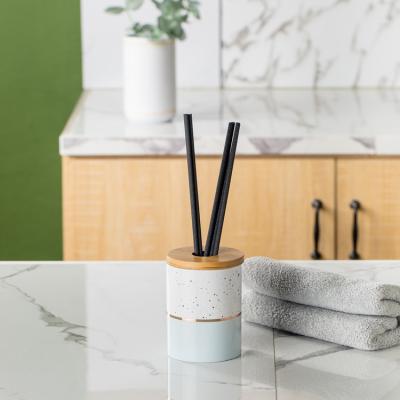 China Modern Design Blue Sky Bathroom Accessories Home Decor Ceramic Aroma Reed Diffuser for sale