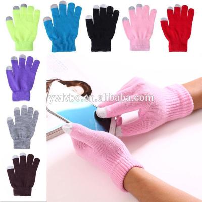 China Simple Men's Unisex Women 5 Five Finger Knitted Gloves Touch Screen Touchscreen Gloves for sale