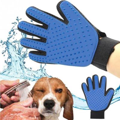 China Sustainable 2-In-1 Cat Dog Pet Massage Glove Pet Grooming Glove for sale