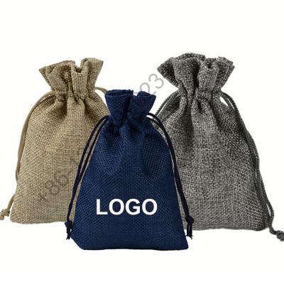 China Custom Canvas Drawstring/Rope New Year Christmas Gift Sack Fiber Bag Christmas Apple Candy Eco-frendly Bag Small for sale