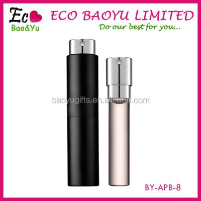 China PERFUME New Arrival 8ml Aluminum Refillable Perfume Bottle Twist Perfume Bottle Twist Up Spray for sale