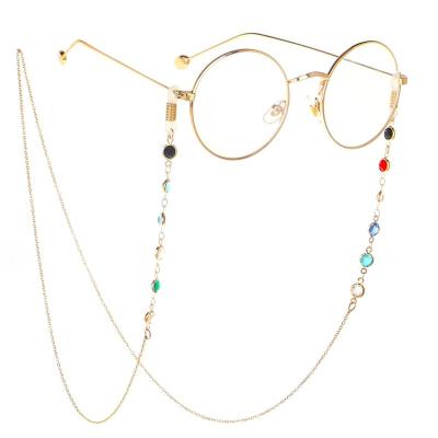 China Fashion Manufacturer Price Crystal Glasses Chian Hot Sale Glass Eye Presbyopic Chain for sale