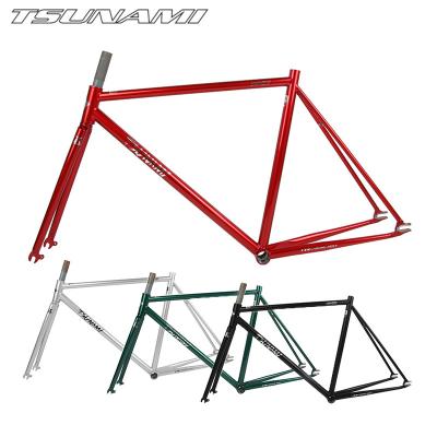 China Good Quality TSUNAMI SNM4130 Road Bike Frame Gray Fixed Gear Fixie Frame Single Speed ​​Bike 700C for sale