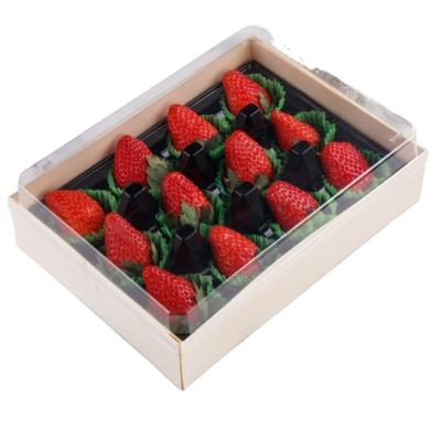 China Biodegradable Strawberry Wooden Lunch Box , Fruit Gift Boxes Customization Disposable Packaging Paper Boxes for sale