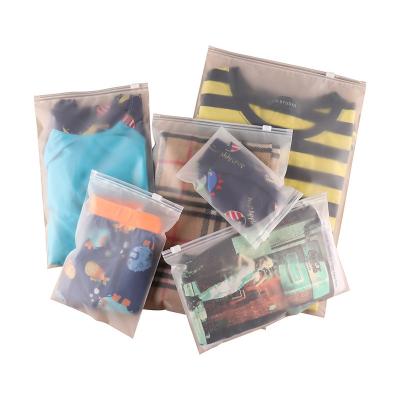 China Wholesale Moisture Proof Scarf Apparel Packaging Bag Clear Plastic Frosted Zipper Bag for sale