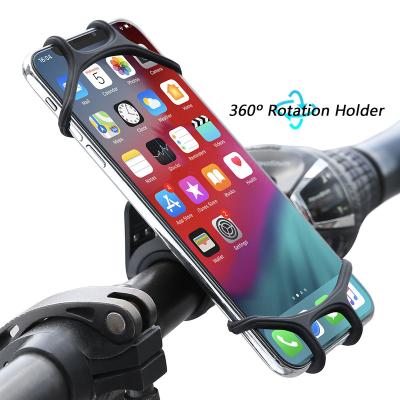 China Dropshipping Adjustable Custom Flexible Bicycle Smartphone Holder 360 Rotation Silicone Bike Mount Mobile Phone Holder for sale