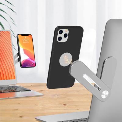 China Magnetic side mount clip to monitor laptop stand magnetic telefoon houder computer phone stand mobile stands for sale