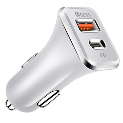 China 36W Dual Chips PD Charger Multi-protection Security QC3.0 USB Ports Smart High Speed ​​Charging Car Charger for sale