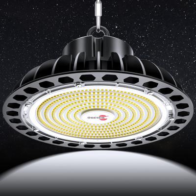 China High energy efficiency & Waterproof High Lumen Warehouse Extrusion Ip65 Highbay Fixture No Flickering 100w 150w 200w Industrial UFO Led High Bay Light for sale