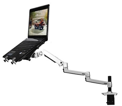 China XSJ8013CT Aluminum Alloy Aluminum Desktop Rack 2 in 1 Ultra Long Laptop Support Monitor Stand Dual Use Mount Arm Full Motion Notebook Bracket for sale