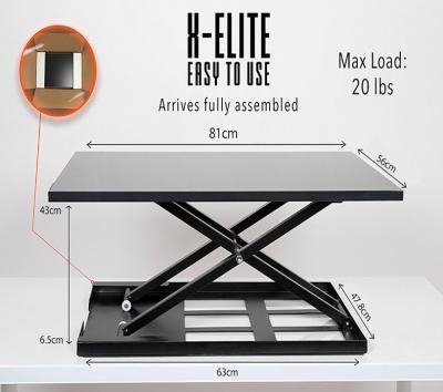 China Hyvarwey MD01 Metal Fully Assembled X-Elite Easy Up Height Adjustable Laptop Desk Lapdesk 81x56cm Monitor Stand Desktop Riser for sale