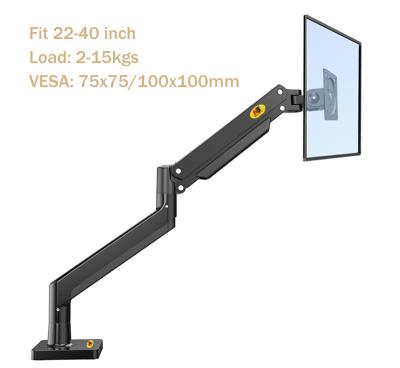 China Aluminum Alloy NB G40 Shock Absorber Arm 22-40 Inch Screen Monitor Desk Mount 360 Rotate 3-15kgs Monitor Mount Arm With USB 3.0 Port for sale