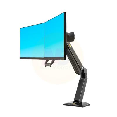 China Aluminum Alloy Gas Strut 24-32 Inch Screen Monitor Mount Desktop Bracket Sit Stand Workstation Load 2-15kgs NB: F32 Dual for sale