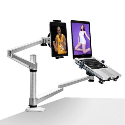 China Aluminum Alloy + Steel+ Plastic OA-9X Full Motion Desktop Arm Laptop+Tablet PC Holder Double Rotate Notebook Holder 10-15 Inch & All Tablet 7-10 Inch for sale