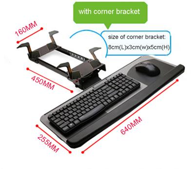 China LK06AD XL Metal Waist Ergonomic Sliding Wrist Rest Keyboard Tilt Stand with Two Mouse Pads for Computer Desk Keyboard Tray Stand for sale