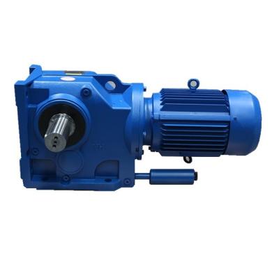 China Machine tool K series--kd modular gear box bevel gear reducer with bottom installation solid axle modular foot gearbox blue for sale