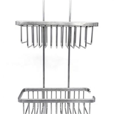 China Modern High Quality 2 Tier Hanging Showers Head Shampoo Organizer No Drilling Bath Storage Bathroom Basket Shower Shelf Caddy for sale