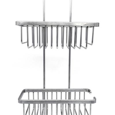 China Modern Hot Sale 2 Tier Hanging Showers Head Shampoo Organizer No Drilling Bath Storage Bathroom Basket Shower Shelf Caddy for sale