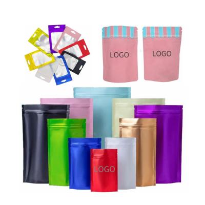 China Unique Shaped Recyclable 3.5G Customize Packaging Box And Bag Window Smell Proof Baggies 3.5 4X6 Mylar Pink Clear Bags Wholesale for sale