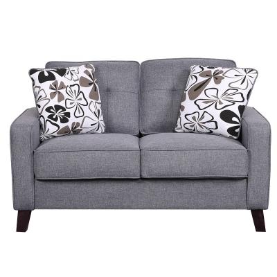 China Mail Order Loveseat 2 Seater Sofa Living Room Furniture Small Style Tufted Linen Fabric Space Packing With Tiles for sale