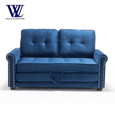 China Small Space Foldable Reprint Style Sofa Bed Living Room Furniture Sofa Loveseat 2 Seater Cloth Mail Order Canvas Packing for sale