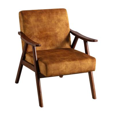 China Home Furniture Living Room Orange Velvet Accent Chair Mail Order Revolving Armchair Solid Wood Packing for sale