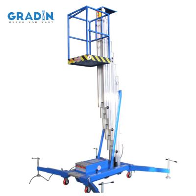 China Indoor or outdoor aerial work 14 - 20m height four masts aluminum ac column truss leg lifting table / aluminum man lift for sale