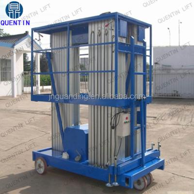 China Safty Faster Mast 18m Aluminum Alloy Telescopic Hydraulic Table Lift Mechanism Four Faster for sale