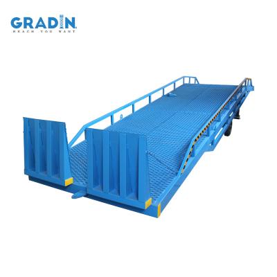 China 10 Ton Convenient Dock Levelers Hydraulic Portable Truck Unload Yard Loading Dock Lift Table Mobile Low Profile Manual Ramp For Warehouse for sale