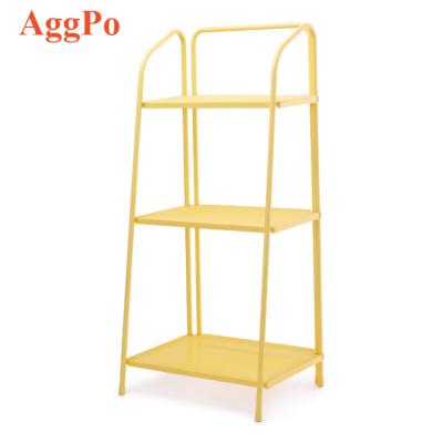 China Durable Durable Metal Storage Rack, Gold Frame Standing Shelf Units For Kitchen Spice, Bowl And Living Room Organizer for sale