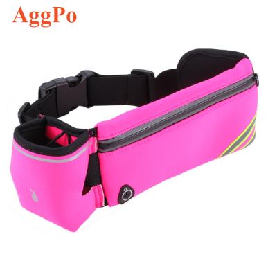 China Fanny Bag Men Women Outdoor Water Proof Waist Pack Sports Running Water Bottle Holder Unisex Zipper Belt Pouch for sale