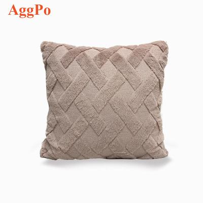 China Decorative Faux Fur Waterproof Plush Tile Covers Fuzzy Striped Soft Pillowcase Cushion Covers for Sofa Couch Bedroom for sale