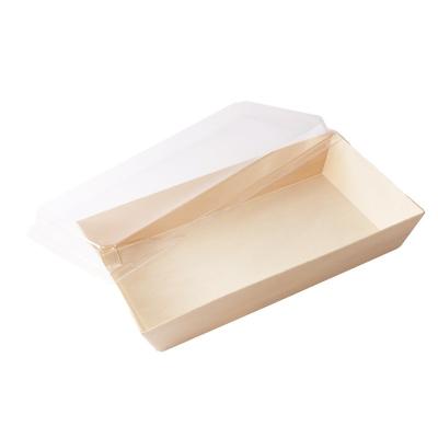 China Folding Microwavable Biodegradable Biodegraded Bento Box Meal Prep Containers Microwave Wooden Wholesale Food Container for sale